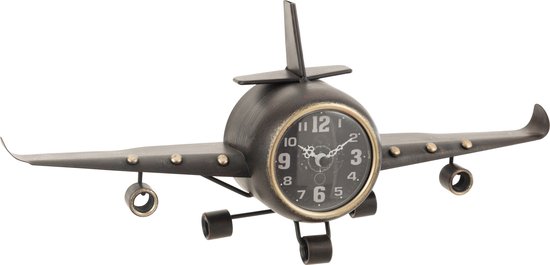 J-line horloge - métal - gris/or - Ø 42 cm