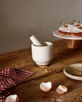 Kave Home - Cinderella stamper en vijzel in wit marmer en hout