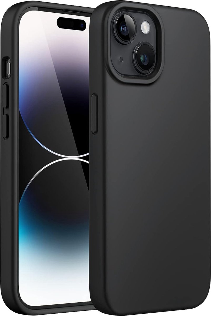 Hoesje voor iPhone 15 Plus backcover Shockproof siliconen Swart