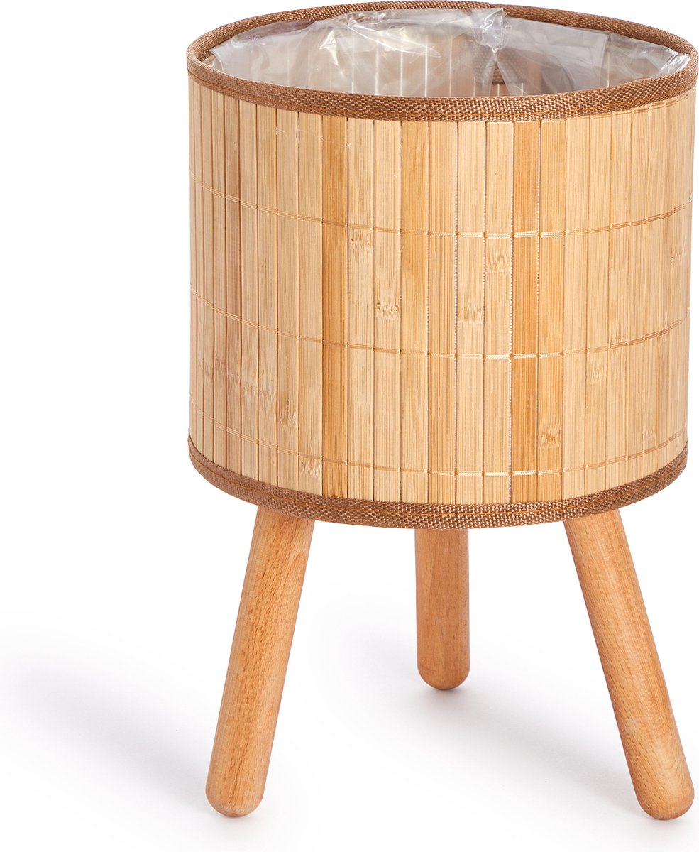 Paco Home Bloempot Sierbloempot Bloemenbak Binnenkant Plantenpot Set Mand Gevlochten Hout natuurlijk