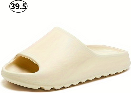 Livano Comfortabele Slippers - Badslippers - Teenslippers - Anti-Slip Slides - Flip Flops - Stevig Voetbed - Khaki - Maat 39.5