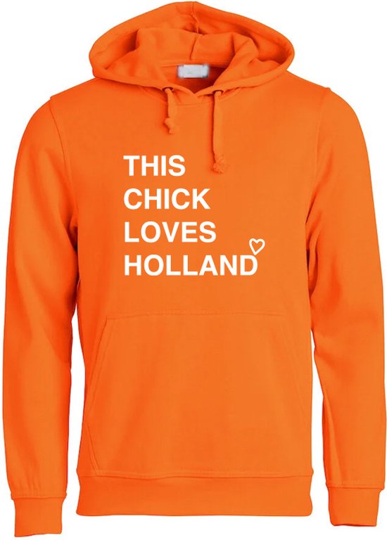 Foto: This chick loves holland oranje hoodie nederlands elftal ek duitsland 2024 voetbal unisex trui sweater hoodie capuchon