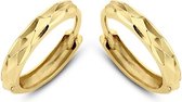 New Bling 9NBG 0048 - Gouden oorringen - 14 Karaat - Bewerkt - 12mm - Geel Goud