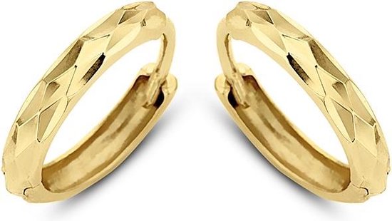 Nouveau Bling 9NBG 0048 - Boucles d'oreilles en or - 14 carats - Fabriqué - 12 mm - Or jaune