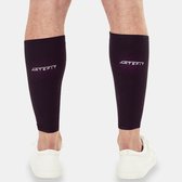 Artefit compressie kuit sleeves – compressie kousen voetloos - compressie sokken hardlopen - zonbescherming - XS - Black