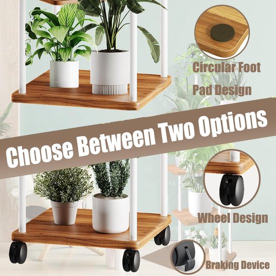 Yaheetech Plantenrek met 7 niveaus, voor buiten, bloemenrek, balkon, plantenrek, bloemenbank, verticaal bed