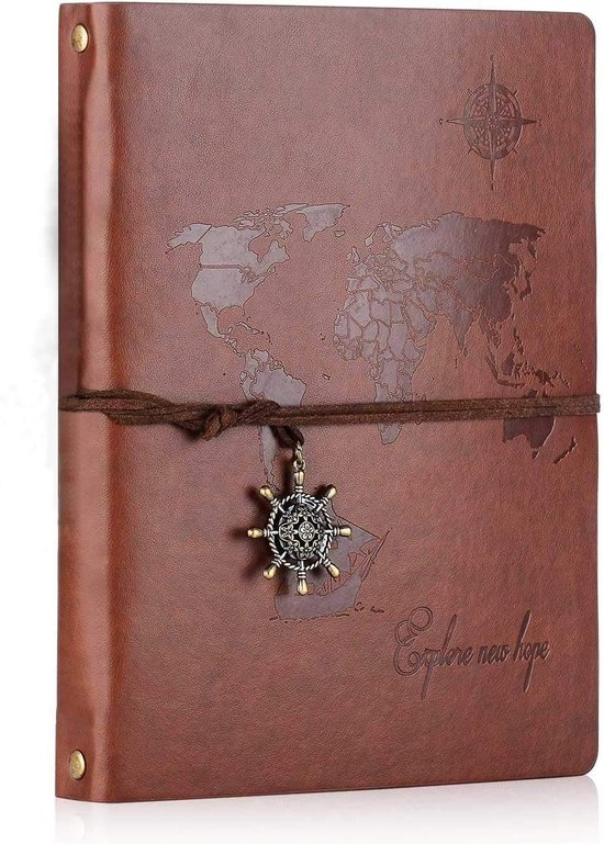 Leren Notitieboekje voor Dames met Kat in Reliëf, A5 20 x 15 cm Lederen Dagboek voor Mannen | Vintage Leer Gebonden Notitieboek met Pen | 300 Ongelinieerd Pagina's Handgemaakt Reisdagboek Schetsboek