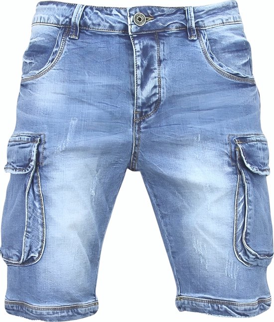 Jeans courts pour hommes - Short en jean avec poches -1088 - Blauw