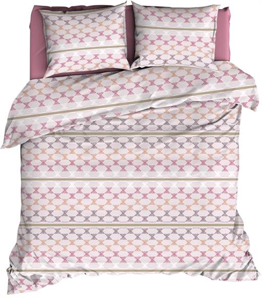 Romanette Kapla Dekbedovertrek - Lits-jumeaux - 240x200/220 cm - Rose