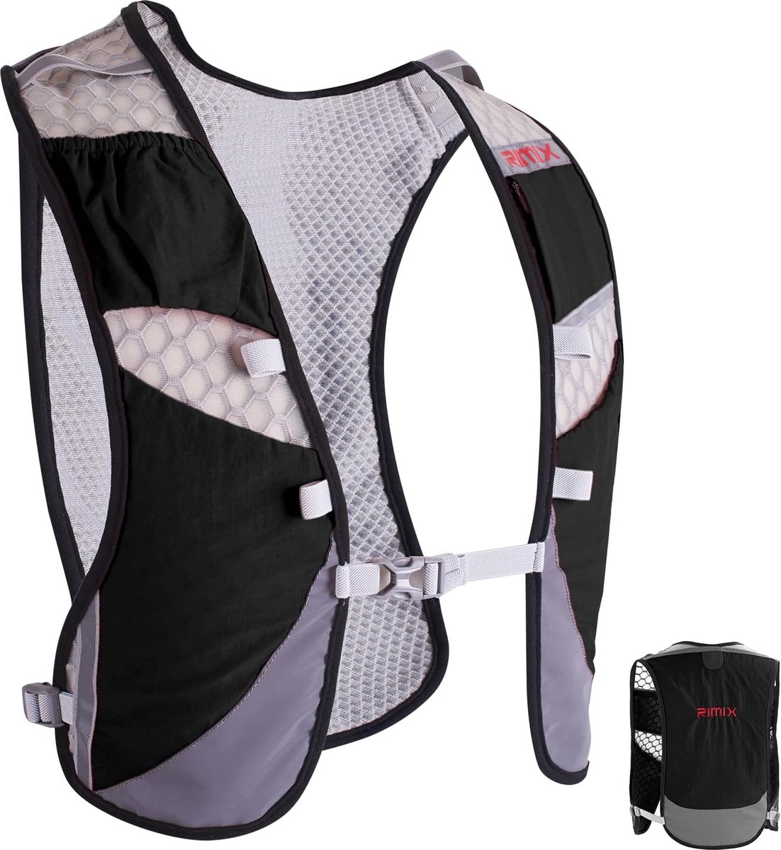 ONDACORE Drinkrugzak 5 l ultralichte trailrunning rugzak, loopvest voor dames en heren, multifunctionele rugzak hardlopen, marathon, fietsen, joggen, trailrunning rugzak (wit, M