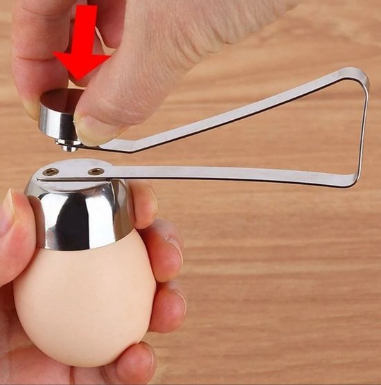 Joeji's Kitchen Roestvrij staal Ei Topper Shell Cracker Separator Cutter Voor Hard/Zacht Gekookte Eieren Met Bonus Keuken Accessoires (2 Ei Cups en 2 Lepels