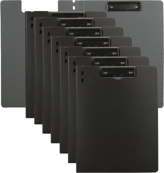5-pack A4-klembord, vouwbare klembordmap met zak en ophanggat, met PVC bedekte klembord met laag profiel clip voor kantoor, bedrijf, school - groen
