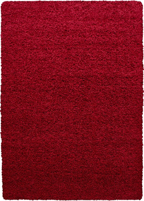 Pochon - Tapijt Life - Rood - 150x80x3 - Vloerkleed - Hoogpolige Vloerkleed