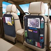 Autostoelbeschermer, 2 stuks voor de achterbank, autostoelorganizer voor kinderen, doorzichtige iPad-tablethouder, waterdicht, bescherming tegen stoten, in universele pasvorm