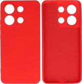 Hoesje Geschikt voor Xiaomi Redmi Note 13 4G - Fashion Telefoonhoesje Backcover - Siliconen Hoesje - Rood
