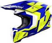 Casque motocross Airoh Twist 3.0 Dizzy brillant blanc jaune bleu L