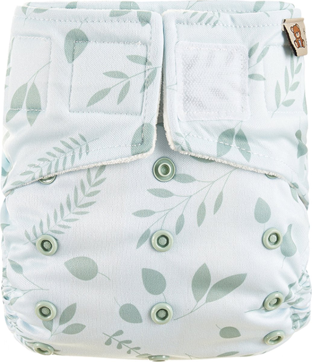 Goedkoopste HappyBear | All In One wasbare luier - Botanical | One Size - 4kg t/m 15kg | Te gebruiken vanaf geboorte tot zindelijkheid | Dubbele lekgoten - minder kans op lekkages | Handige klittenbandsluiting