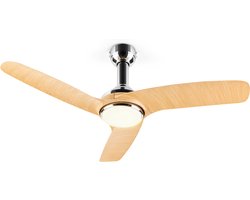 Klarstein Silent Service Plafondventilator - Ø: 128 cm - Vermogen: 25 Watt - Hout-look