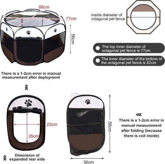 Duvo Pop-up tent voor huisdieren blauw L - 100x100x70cm