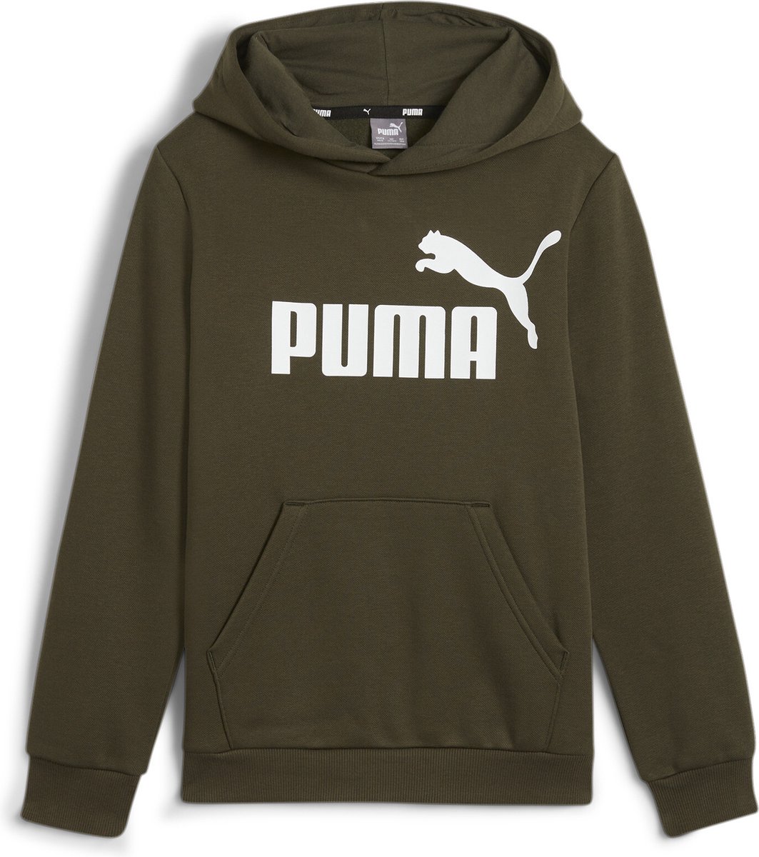 PUMA ESS Big Logo Hoodie FL B Jongens Trui Dark Olijf