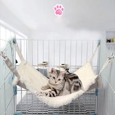 Kattenhangmat, hangmat met pluizig en zacht bont voor katten en kleine dieren (L)