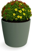 Prosperplast Plantenpot/bloempot Buckingham - buiten/binnen - design kunststof - dennengroen - D14 x H13 cm