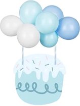 Ballon Cake Topper Blauw | jongen | Voor Gender Reveal en Babyshower