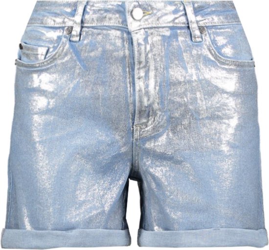 Zoso Broek Ruby Coated Jeans Shorts 242 0089 Light Denim Dames Maat - XL