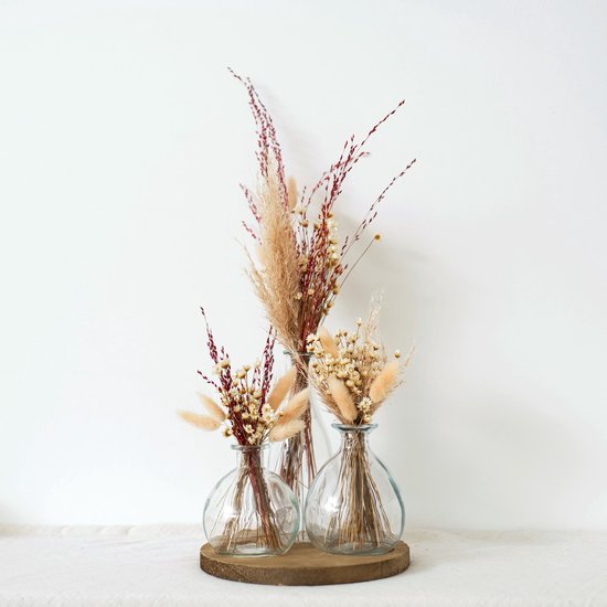 Vase en Verres - Convient aux fleurs - Vert - H27cm