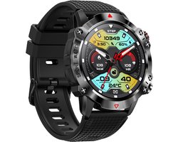 WizBay Premium Select® 1.39inch Sport Smartwatch Dames Heren TFT - Bluetooth Call - Magnetic Laden - Slaap Hart Monitor - O2 en Bloeddrukmeter - 100+ Sport Modi - Message - Alu Mat Zwarte Case - Smartwatches - Zwarte TPU Band