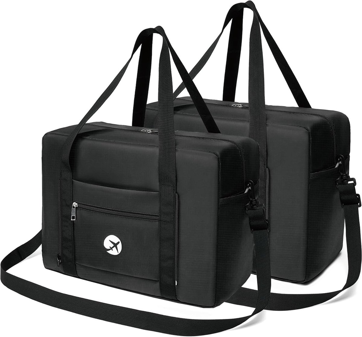 WEPLAN Reistas Dames Ryanair Handbagage Tas 40x30x20 Wizzair Cabine Tas Onder Stoel Weekendtas Dames Heren Sporttas met Schoenenvak Ziekenhuistas Travel Bag Trainingstas Waterdicht,A01-Beige met Bruin