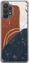 Casimoda® hoesje - Geschikt voor Samsung Galaxy A32 4G - Abstract Terracotta - 2-in-1 case - Schokbestendig - Geometrisch patroon - Verhoogde randen - Rood, Transparant