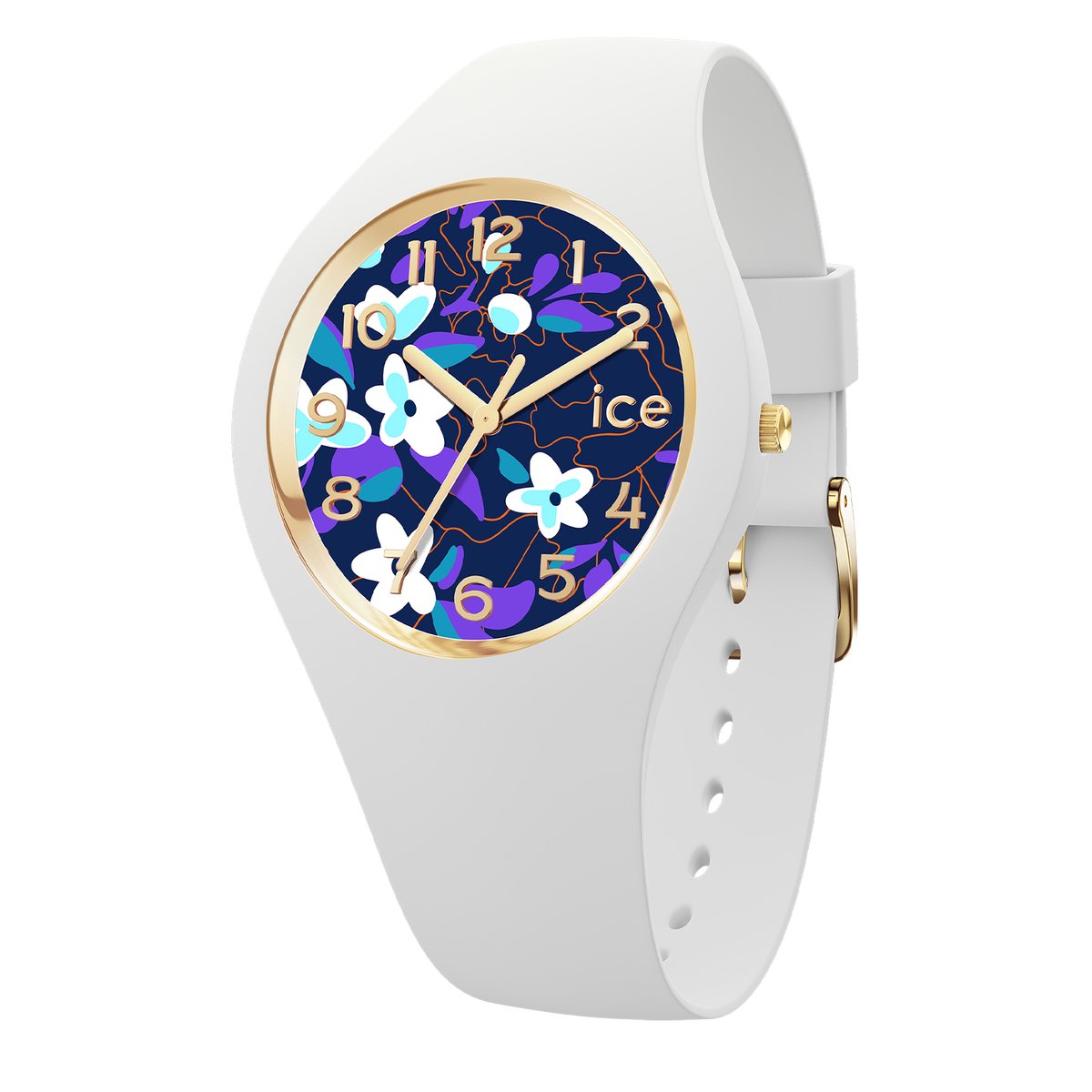 Ice Watch ICE flower - Digital purple 021734 Horloge - Siliconen - Wit - Ø 34 mm
