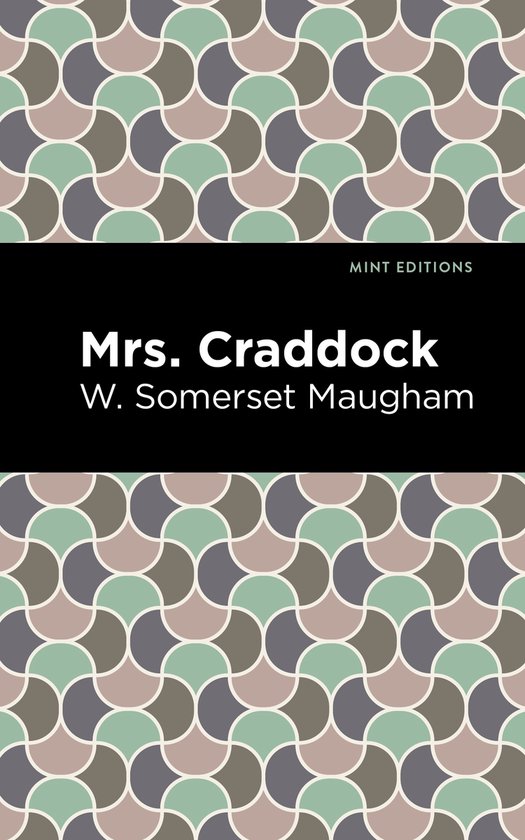 Boekomslag Mrs. Craddock door W. Somerset Maugham met een geometrisch patroon in mintgroen, grijs en beige.