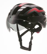 GOOFF Blitz casque de vélo 3 en 1 avec visière - ventilation maximale - avec lumière LED - 2 visières magnétiques incluses : transparente et pare-soleil - certifié CE - rouge taille L