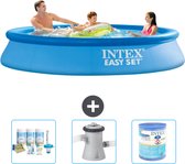 Intex Rond Opblaasbaar Easy Set Zwembad - 305 x 61 cm - Blauw - Inclusief Onderhoudspakket - Zwembadfilterpomp - Filter