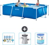 Intex Rechthoekig Frame Zwembad - 300 x 200 x 75 cm - Blauw - Inclusief Onderhoudspakket - Zwembadfilterpomp - Filter