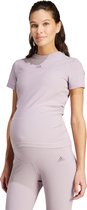 adidas Sportswear Ribbed Fitted T-shirt (Positiekleding) - Dames - Paars- S