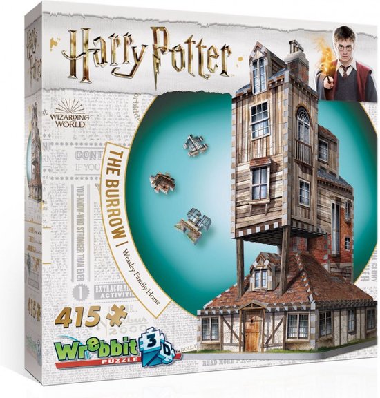 The Burrow- Weasley Family Home - Wrebbit 3D Puzzel - Harry Potter - 415 Stukjes - wrebbit