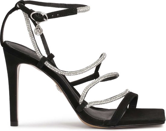 Nubuck sandals with a shiny strap