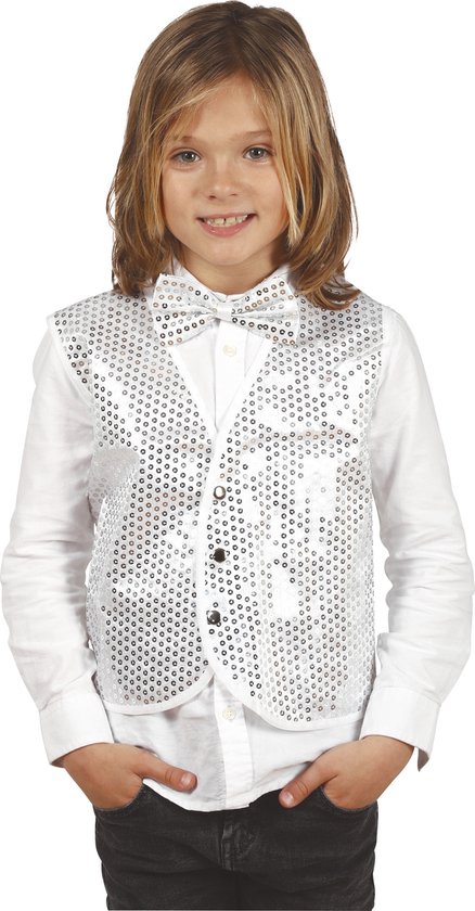 ZUYPSK jongens pailletten vest glitter pak kinderen uniseks korte jas jazz dans feestelijk hiphop feest trouwpak vest prestatie, Rood, 120