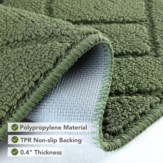 Paillasson pour intérieur et extérieur, lavable, entrée, intérieur, tapis anti-saleté, antidérapant, paillasson pour entrée, terrasse, hall, jardin, intérieur et extérieur (vert, 60 x 90 cm)