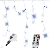 VOLTRONIC LED Gordijn - 400 LEDs - Met Afstandsbediening - Kerstverlichting - Tuinverlichting - Transparante kabel - Binnen en Buiten - ijsregen -10 m - Koud Wit