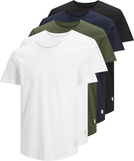 JACK&JONES JJENOA TEE SS CREW NECK 5PK MP NOOS Heren T-shirt - Maat S