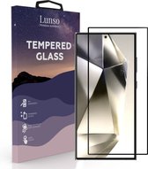 Lunso Geschikt voor Samsung Galaxy S24 Ultra Gehard Beschermglas - Full Cover Screenprotector - Black Edge