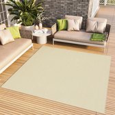 Tapiso Mono Square Vloerkleed Creme Laagpolig Vierkant Tapijt Maat- 120x120