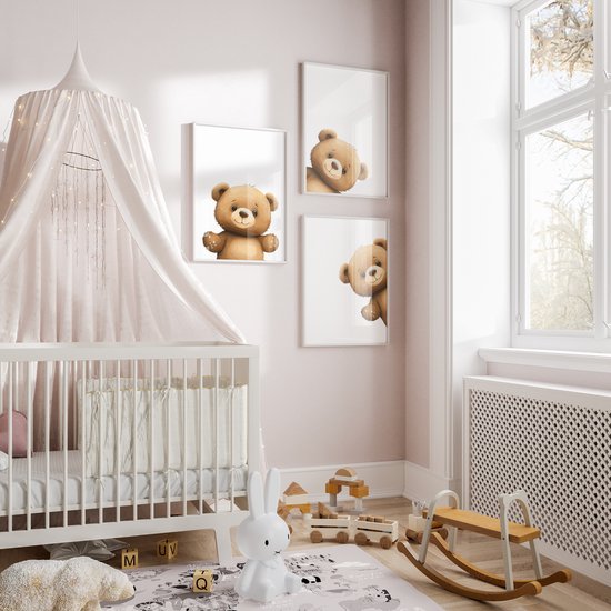 No Filter - 3 pièces - Posters ours - Format A4 - Posters pour chambres Kinder et de bébés
