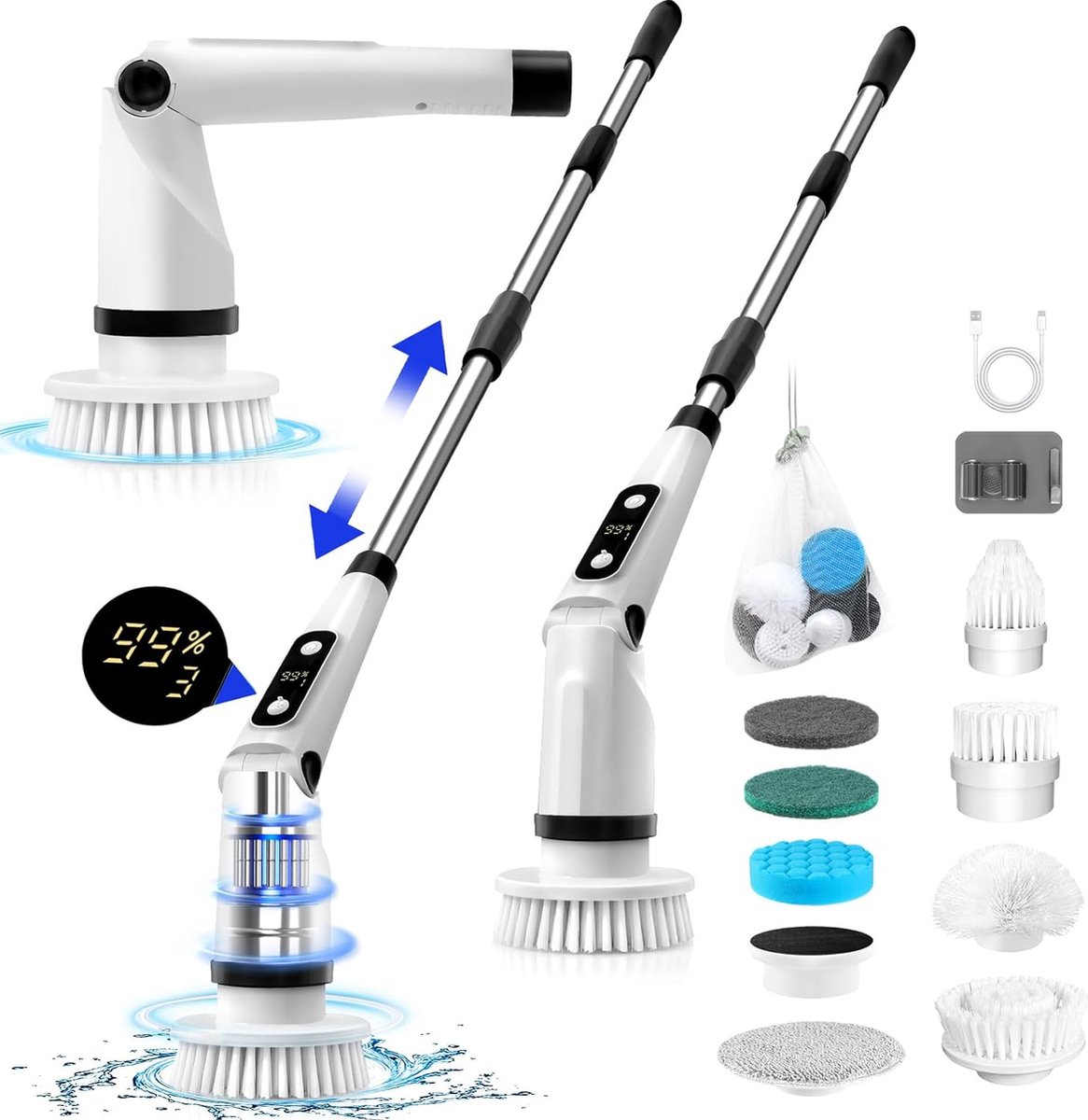 Goedkoopste Elektrische Schoonmaakborstel - Elektrische Schrobborstel - Electrische Schoonmaakborstel - Elektrische Scrubber - Elektrische Afwasborstel