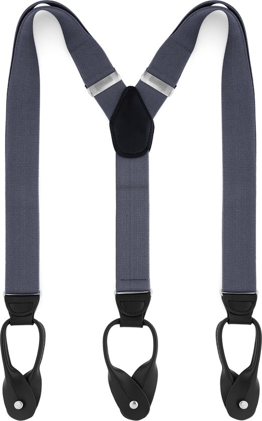 Bretelles larges à boutons - couleur gris anthracite