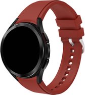 Samsung watch bandje - 20mm Wijn Rood Siliconen Bandjes geschikt voor Samsung Galaxy Watch 6 / Watch 6 Classic / Watch 5 / Watch 5 Pro / Watch 4 / Watch 4 Classic, No Gap sportband met snelle release voor Galaxy Watch